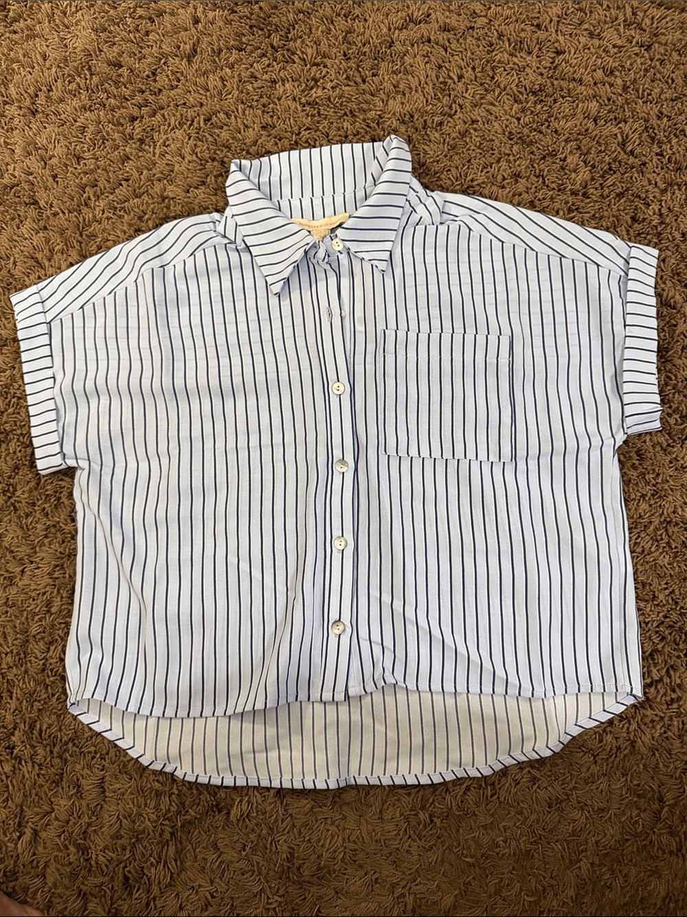 Monteau light blueButton-Up Shirt with dark Blue Stripes